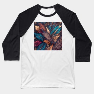 Boho-inspired feather pattern v2 Baseball T-Shirt